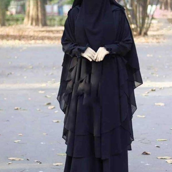 Cherry Mohuya Burka with Ready Hijab and Nikab - Black