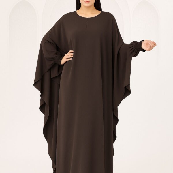 Turkish Abaya Borka Chocklate Brown