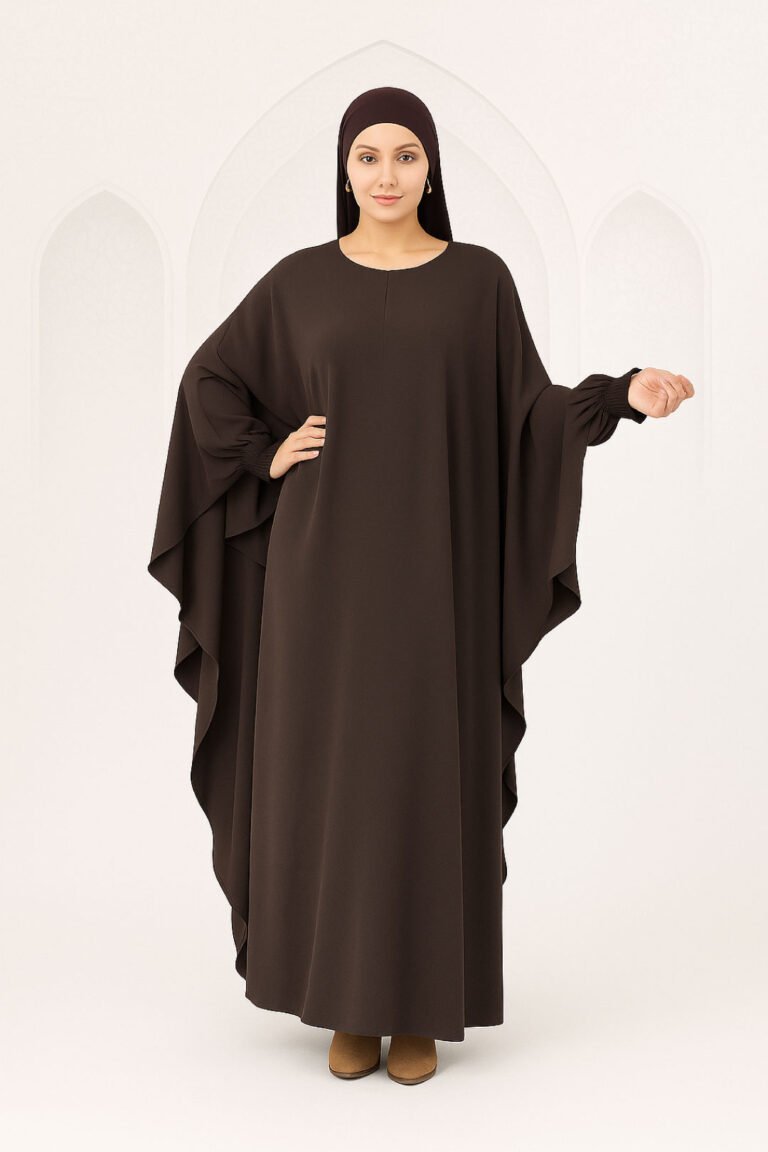 Turkish Abaya Borka Chocklate Brown