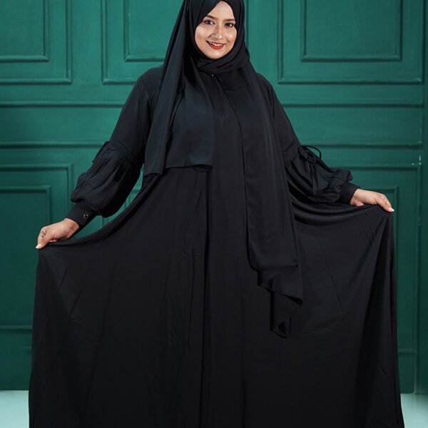 Modern Abaya Borka– Pure Black Color CD1